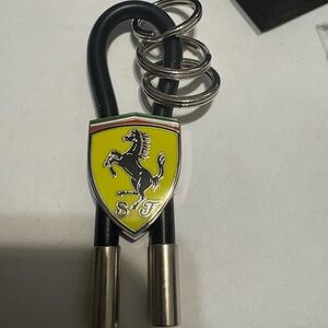 Ferrari Black and Yellow Key Holder with Silver Accents . New authentic 100%